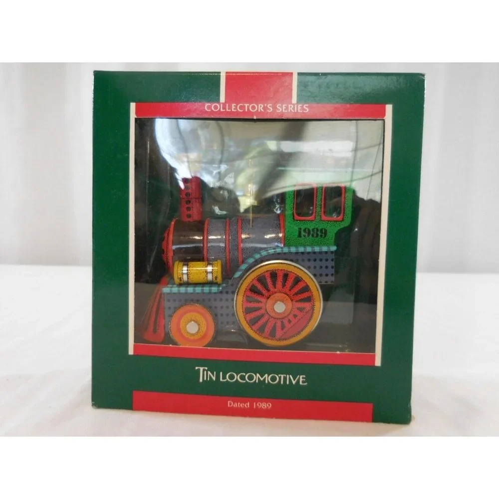 Vintage Hallmark Ornament Tin Locomotive Train‎ Collector Series 1989 #8 W/ Box